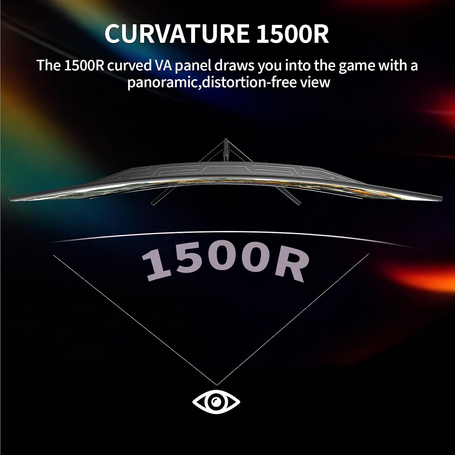 ZZA 32 Inch Curved Gaming Monitor,UHD 3840 * 2160 60Hz 4K PC Monitor, Curved 1500R,4000:1 Contrast,1Ms MPRT,HDR,FreeSync,VA,HDMI DP1.4