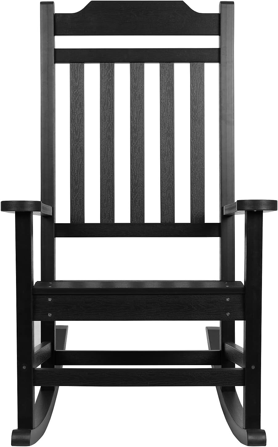 Flash Furniture Winston All-Weather Poly Resin Rocking Chair in Black