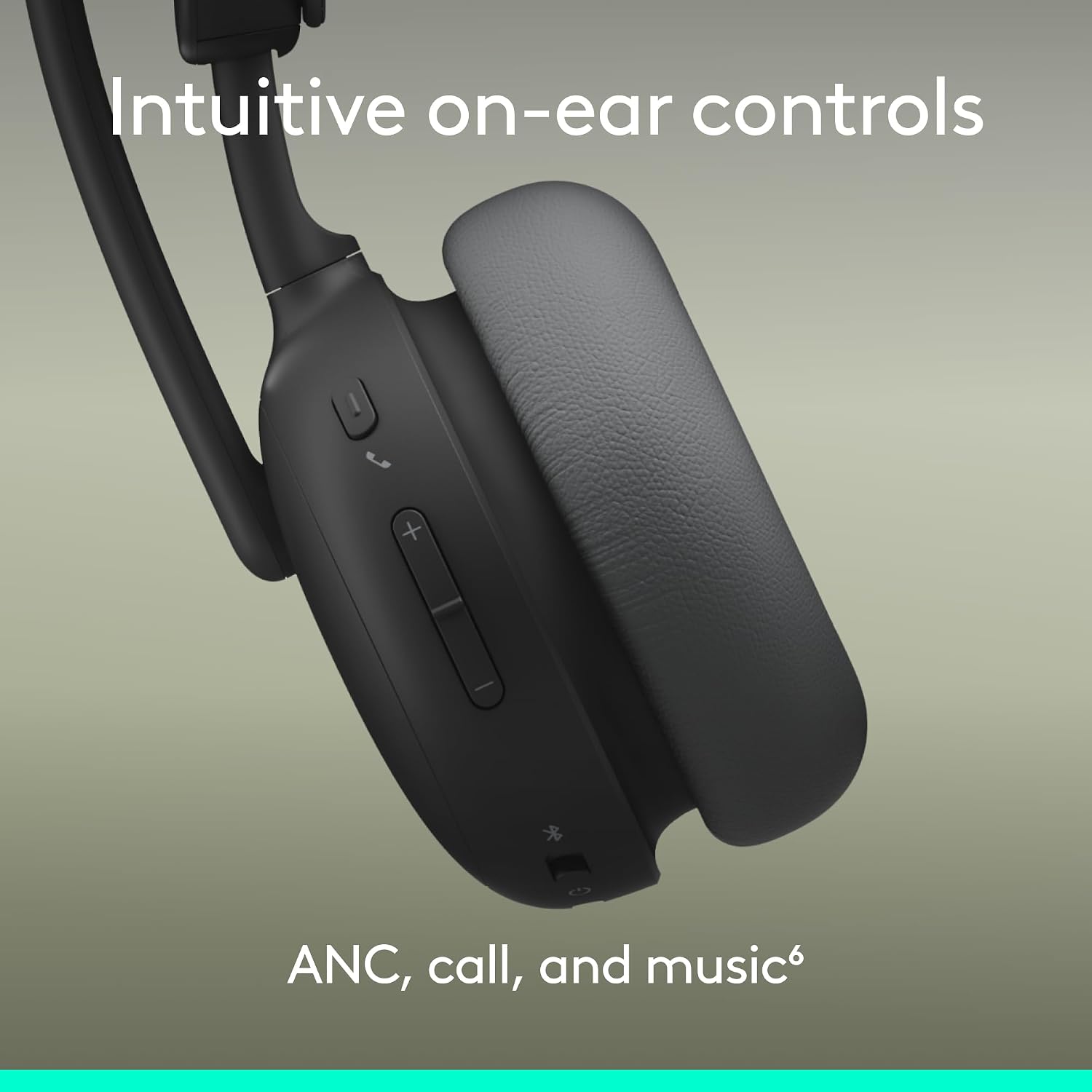 Logitech Zone Wireless 2 ES - Noise-Canceling Wireless Headset with Adaptive Hybrid ANC, Bluetooth - Black