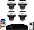GW Security 8 Channel 12MP NVR with (4) x UHD 8MP 4K IP POE 5X Optical Zoom Motorized Two-Way Audio PTZ Color Night Vision Dome Security Camera System, Face Recognition, Human/Vehicle Detection