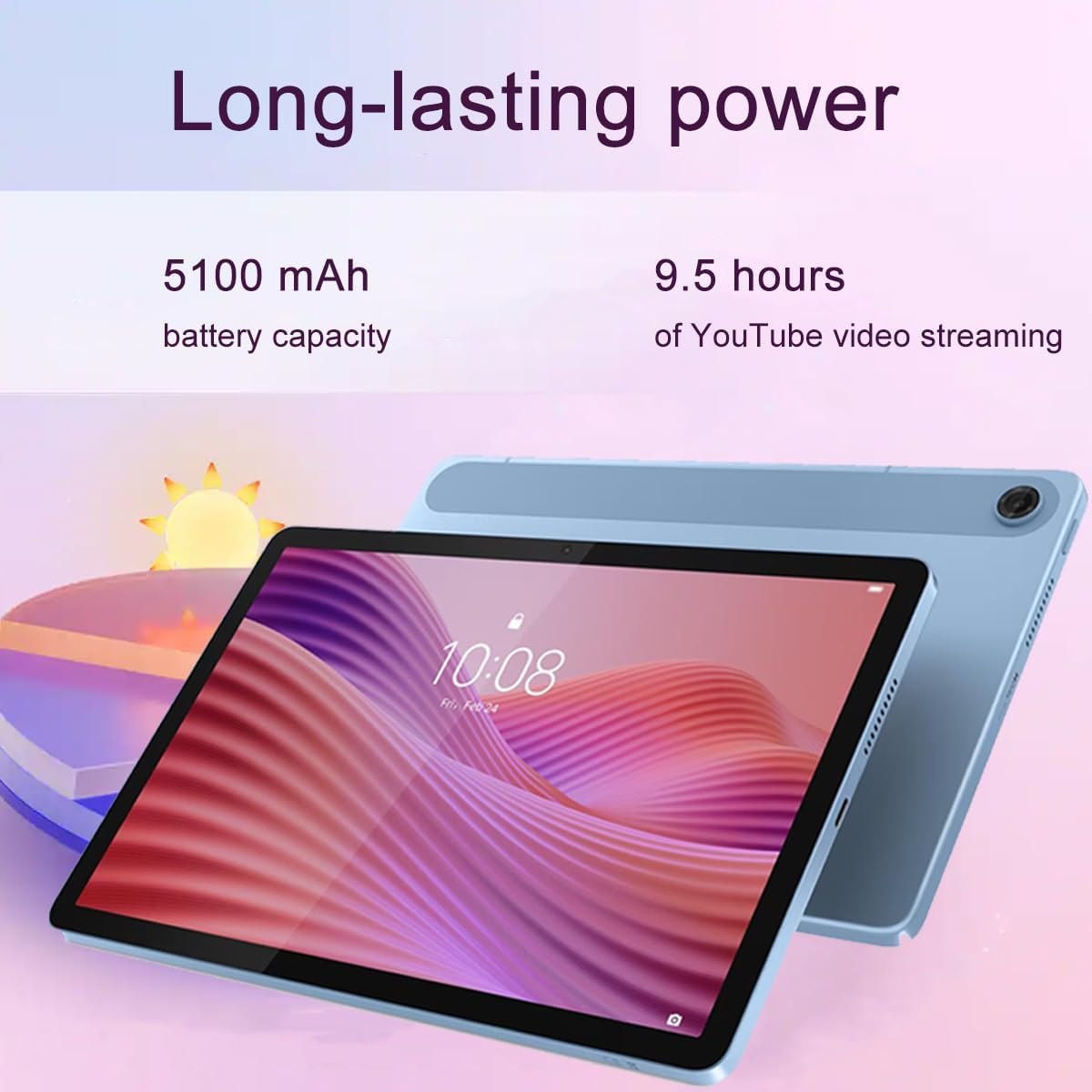 Lenovo Tab M10 10.1' Idea Android Tablet, 256GB Storage (128GB eMMC+128GB SD Card), FHD+ (1920x1200), 8-Core MediaTek, Lightweight Design for Kids, Student, Gaming, Long Battery Life, 8MP+5MP Camera
