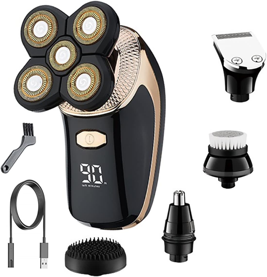 Electric Razor for Men, 5in1 Facial Body Grooming Electric Shaver Kit Wet Dry Waterproof Beard Hair Trimmer Electric Razor for Men Bald Shaving Machine