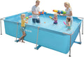 VEVOR Frame Above Ground Swimming Pool, 118 x 78 x 30 in Rectangular Steel Metal Frame, Large Rectangle Outdoor Backyard Family Pool, Easy to Assemble Rust-Resistant, 1046 Gallon Water Capacity, Blue
