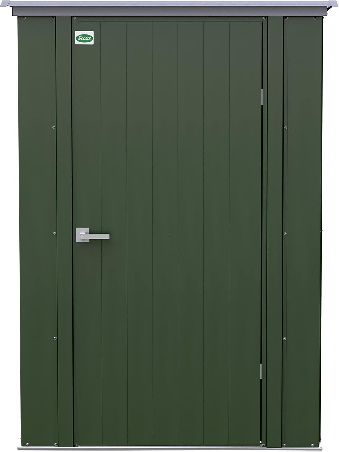 Scotts 4' x 3' x 6' Garden Storage Cabinet, Compact Outdoor Lockable Metal Shed Kit for Backyard, Patio, and Lawn