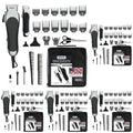 Wahl Clipper USA Deluxe Corded Chrome Pro,Complete Hair and Trimming Kit,Includes Corded Clipper,Cordless Battery Trimmer,and Styling Shears,for a Cut Every Time - Model 79524-5201M,(Pack of 5)
