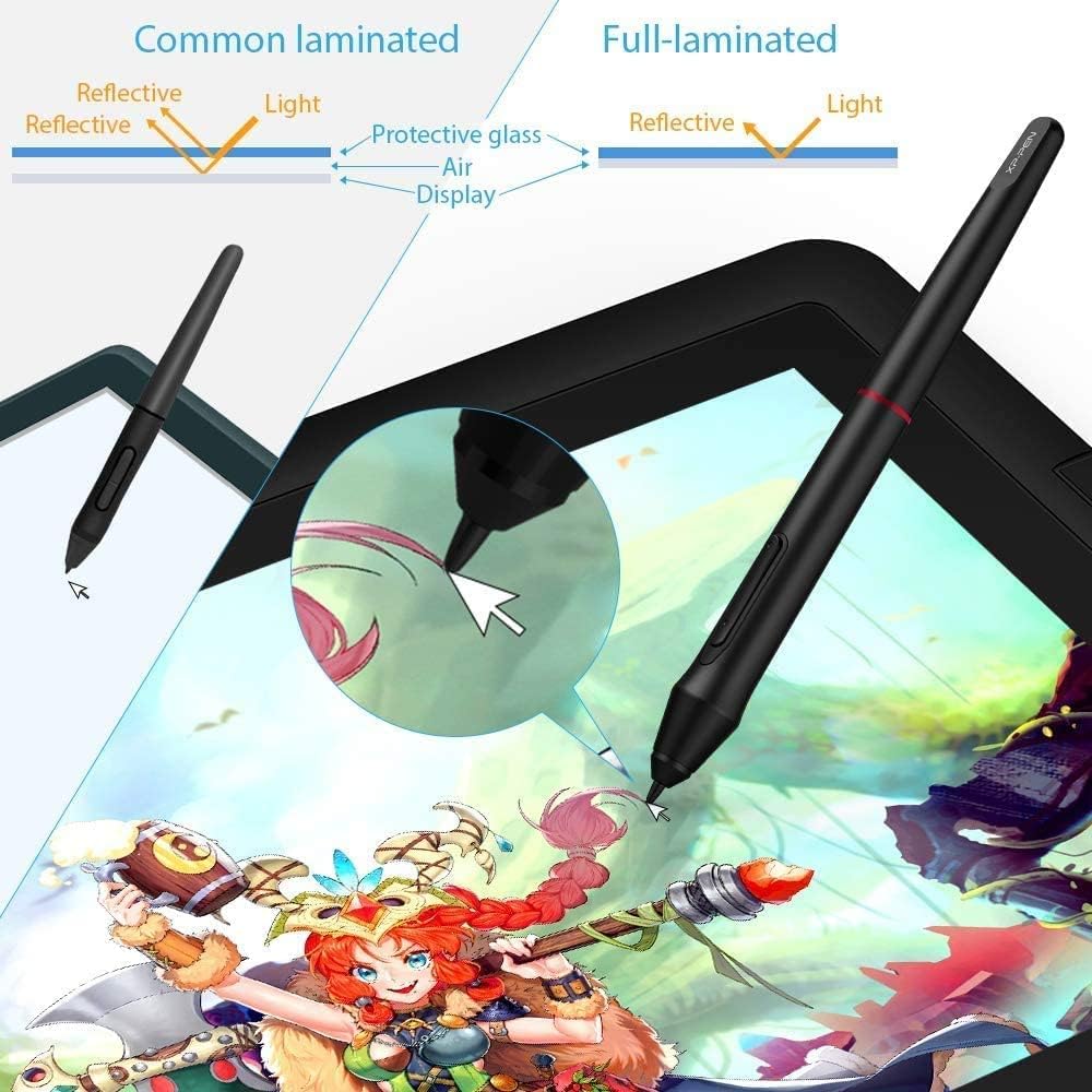 15.6' Drawing Tablet with Screen XPPen Artist 15.6 Pro Tilt Support Graphics Tablet Full-Laminated Red Dial (120% sRGB) Drawing Monitor Display 8192 Levels Pressure Sensitive & 8 Shortcut Keys