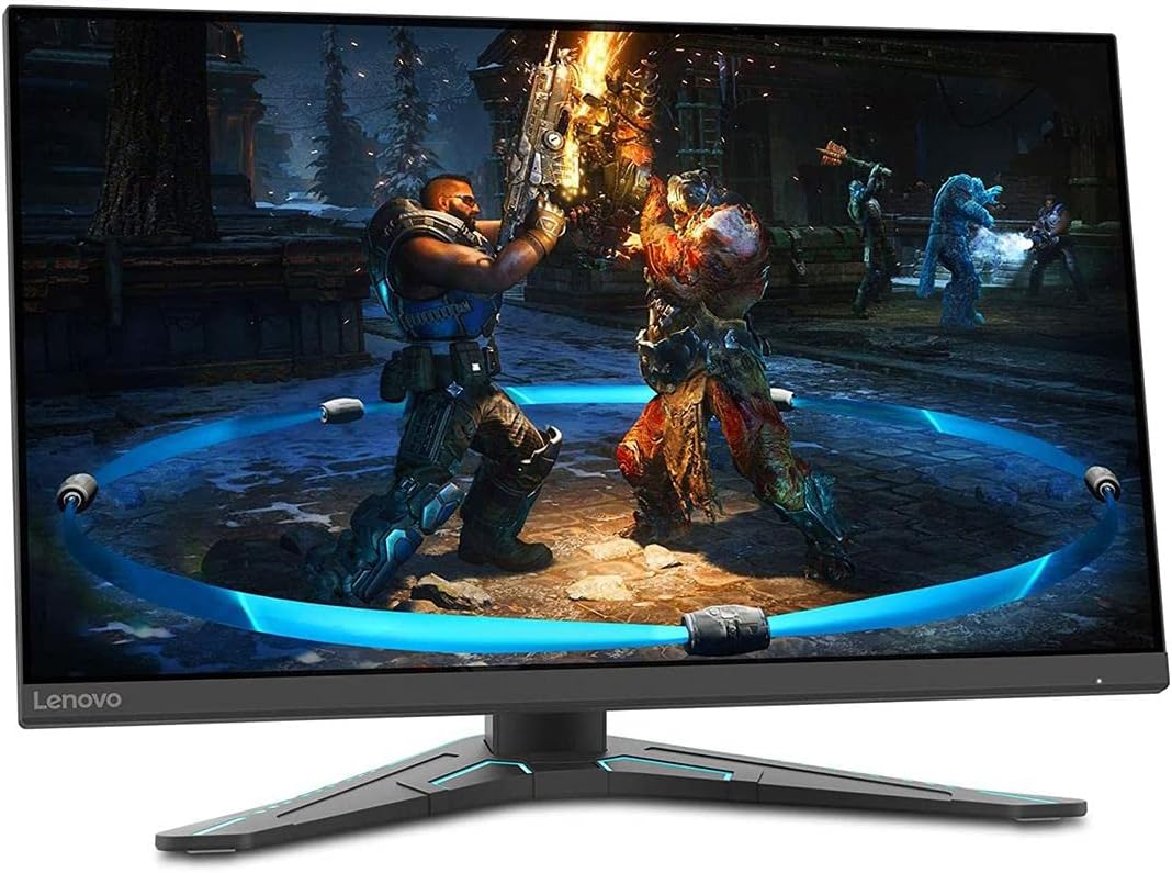 Lenovo G27-20 27-inch Gaming Monitor, FHD, IPS, 144Hz, 1ms, FreeSync Premium and NVIDIA G-SYNC Compatible, NearEdgeless, VESA Mount, Height and Tilt Adjust, HDMI, DP