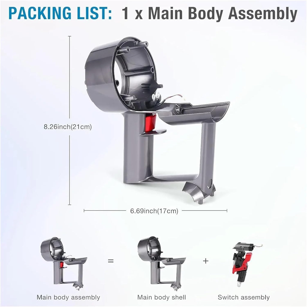 Motor Handle Main Body With Cyclone Assembly，Compatible With Dyson V11 SV14, Replacement Motor Accessories Engine Handle Shell Vacuum Cleaners(With switch)
