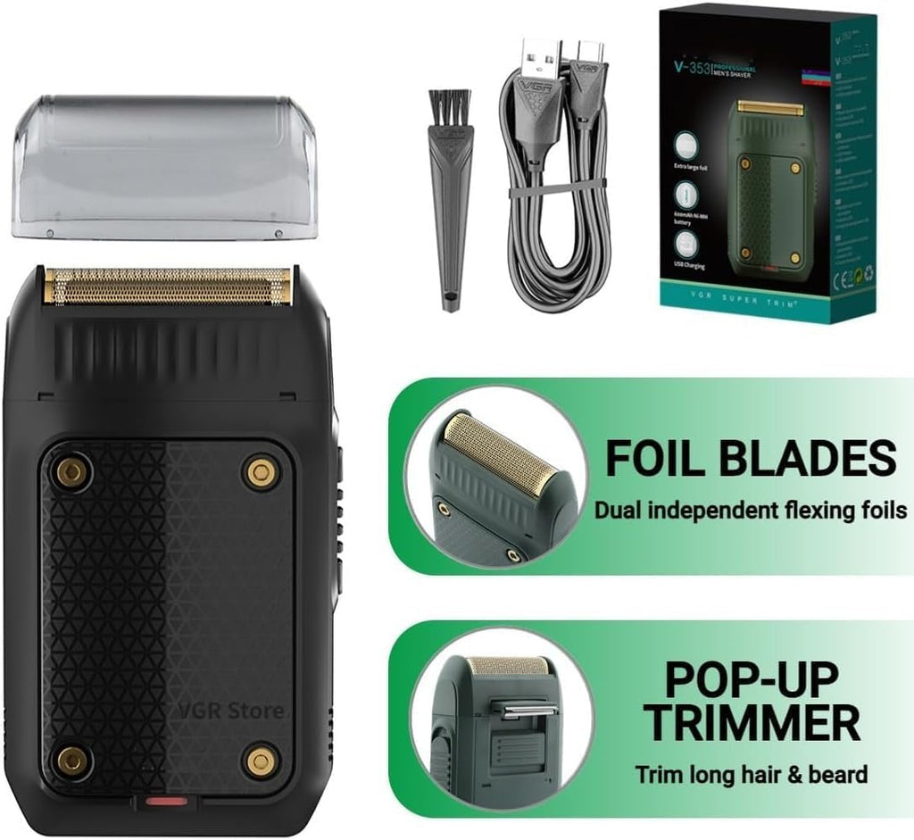 Electric Razor for Men's, Professional Men's Razor Electric Shaver Mini Beard Trimmer Shaving Machine Foil Blade Trimmer USB Rechargeable