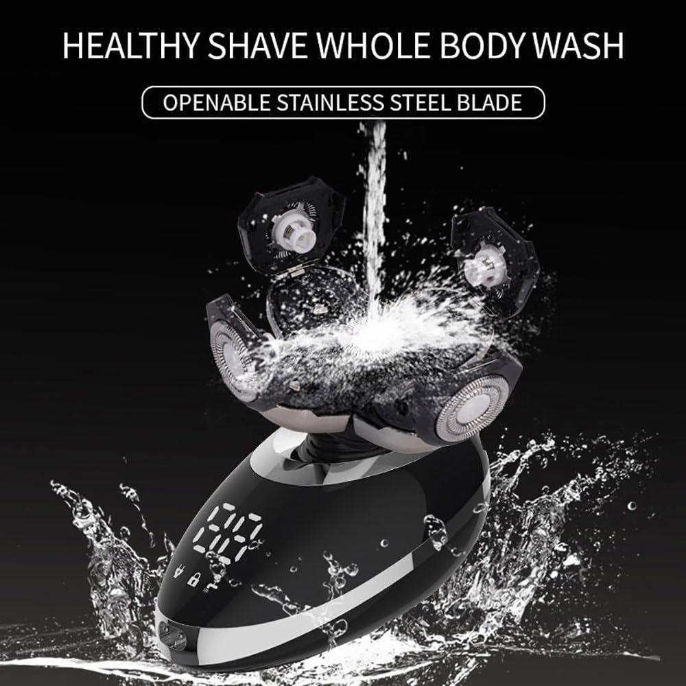 Head Shaver for Men, 5 in 1 Grooming Kit Facial Body Electric Shaver for Men Rechargeable Beard Electric Razor Bald Head Shaving Machine Waterproof