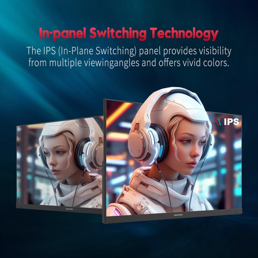 Viewedge 24 Inch Gaming Monitor 1080p 144hz, IPS 1ms FHD Computer Monitor with 110% sRGB, Bluelight Filter, HDMI & VGA Port, Support Wall Mount
