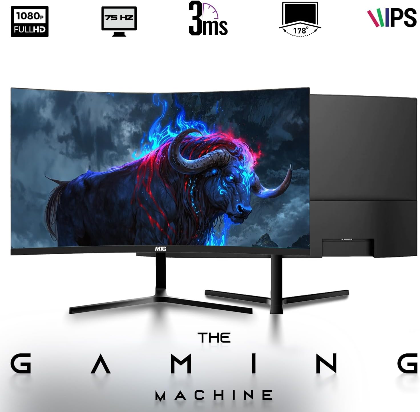 TechMagnet Nova Gaming Desktop PC Bundle with Core i7 32GB RAM 1TBSSD 32 inch Curved Monitor RTX 2060 Graphics RGB Keyboard with AI-Enabled Copilot Key Mouse Headphones Webcam Windows 11(Renewed)