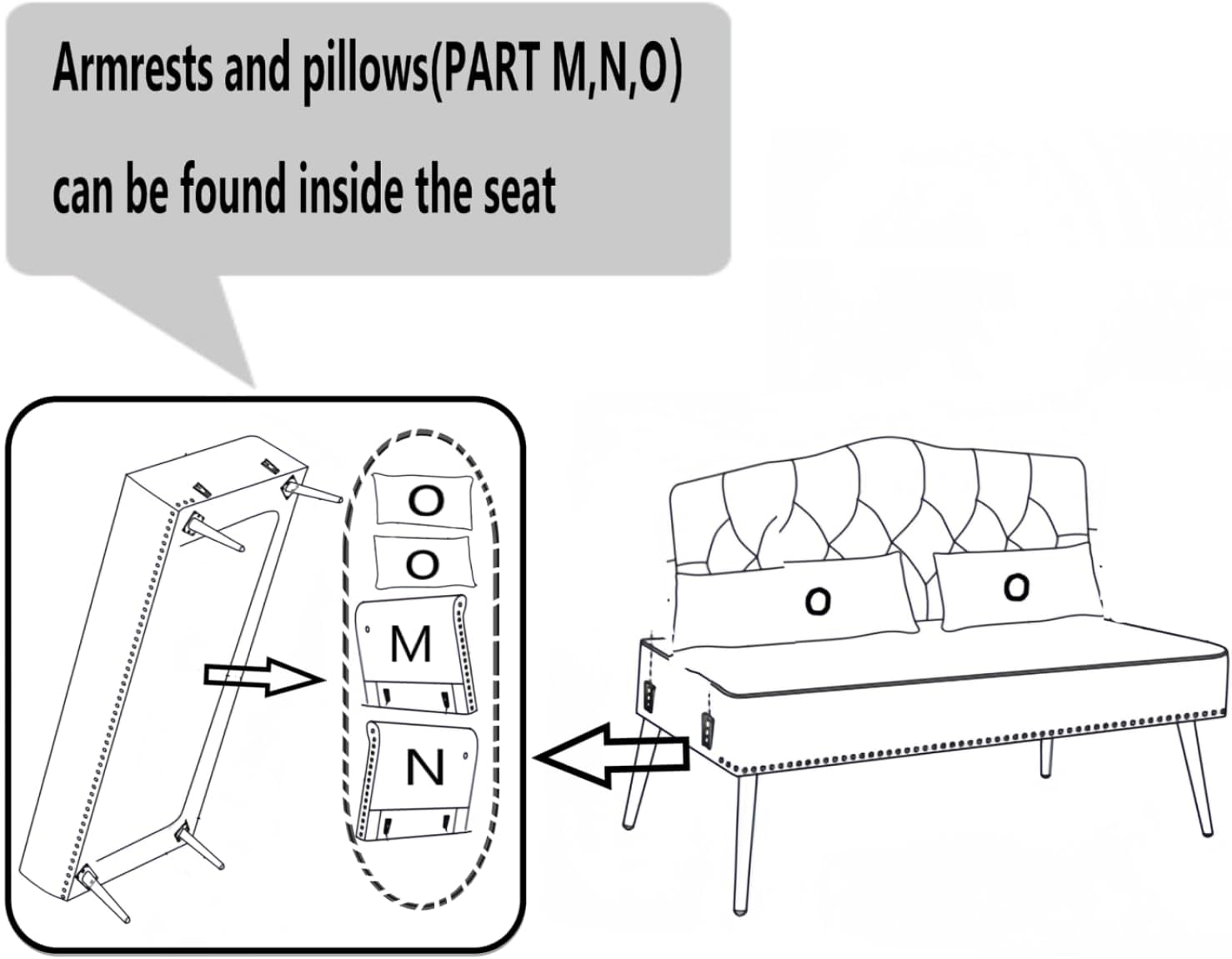 oaaktu Small Velvet Loveseat Sofa with Gold Metal Legs,55-inch Modern Sofa Couch with 2 Side Pockets,Couch with Tufted Backrest for Living Room Bedroom Office (Beige)