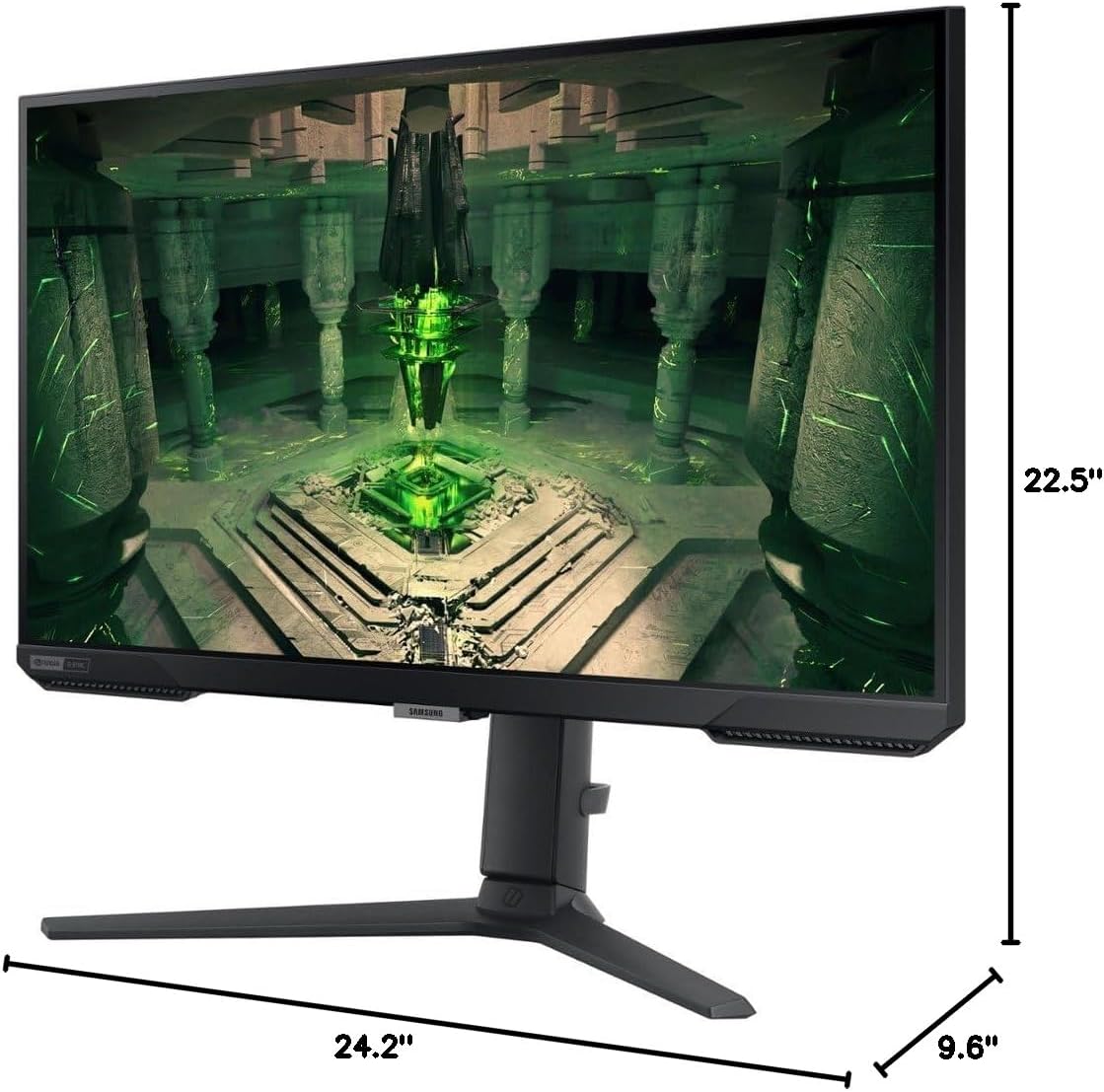Samsung 27' Odyssey G4 Series FHD Gaming Monitor, 240Hz, 1ms, HDR 10, G-Sync Compatible, AMD FreeSync Premium, Ultrawide Game View, HDMI, Black, with GSF HDMI Cable