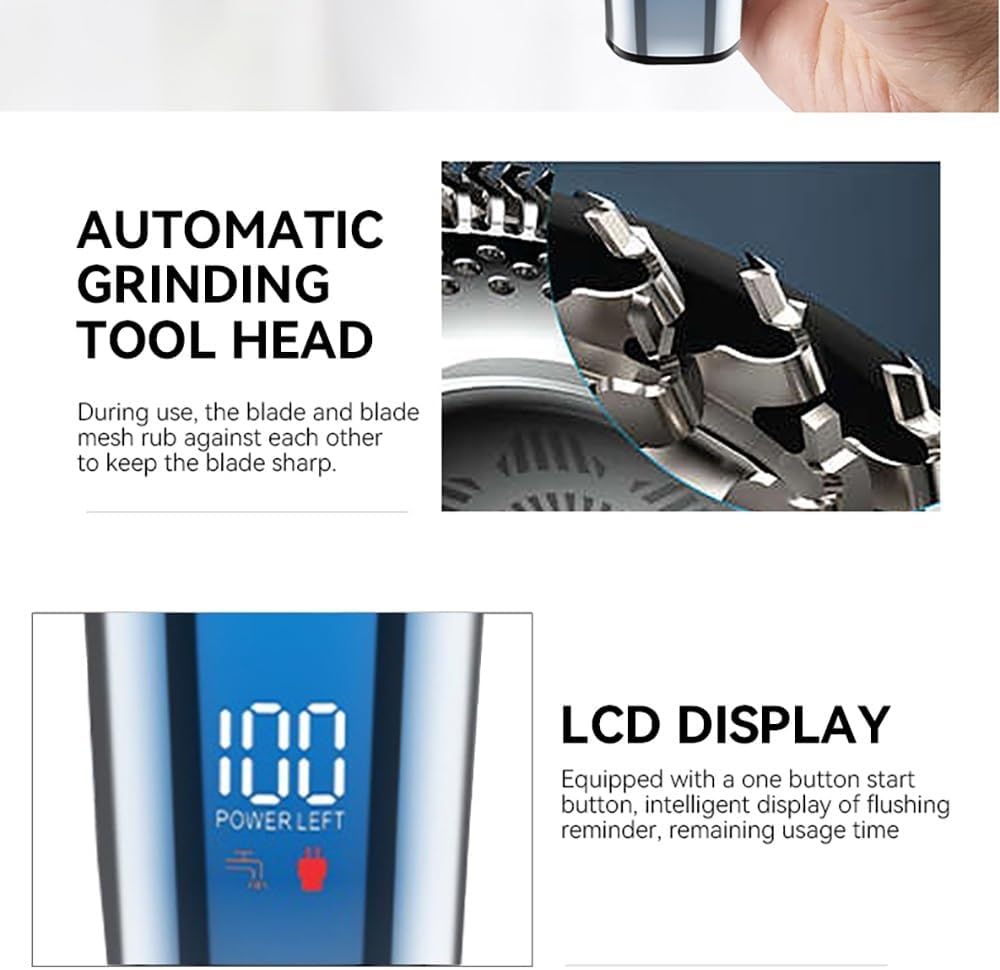 Head Shaver for Men, Rechargeable Electric Rotary Shaver Wet and Dry Mens Razor with Screen Display IPX7 Washable 2000mah Big Capacity Battery