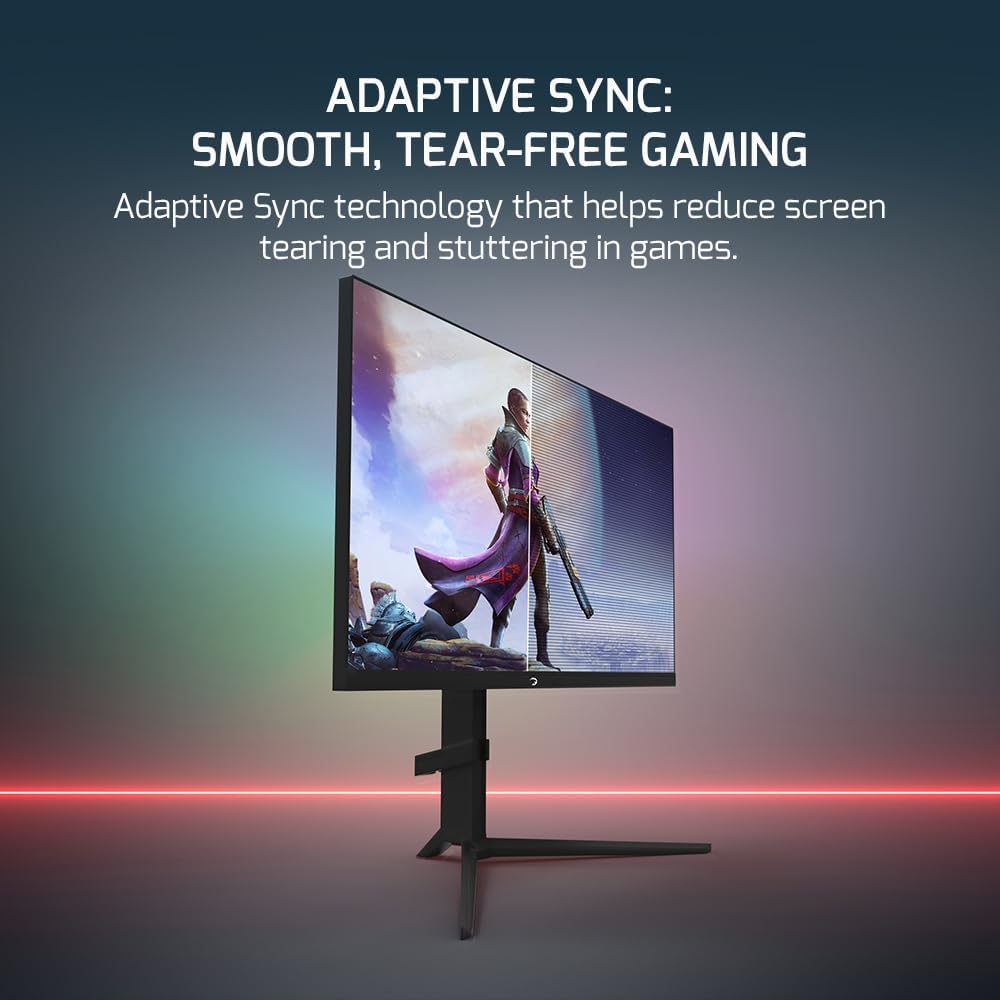 GAMEPOWER Rapid 27 inch Gaming Monitor 360Hz 1ms, 1080P Flat IPS, HDR10 Height/Tilt/Swivel/Pivot Adjustable RGB Anti-Glare Display, HDMI/DP/USB, FreeSync, G-Sync, 350 cd/m² Bright LEDs, Laser Logo