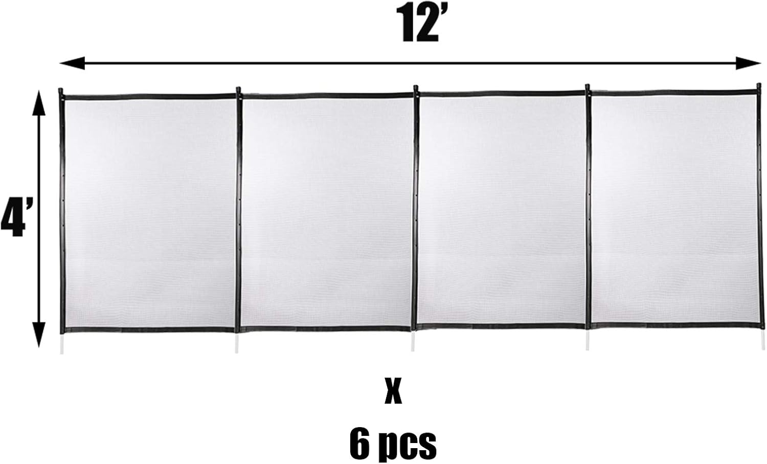 Happybuy Pool Fence, 4FTx 72FT DIY Pool Fences for Inground Pools, Removable Child Safety Pool Fencing, Swimming Pool Fence in Ground for Kids Safety, Black Pool Mesh to Protect Kids
