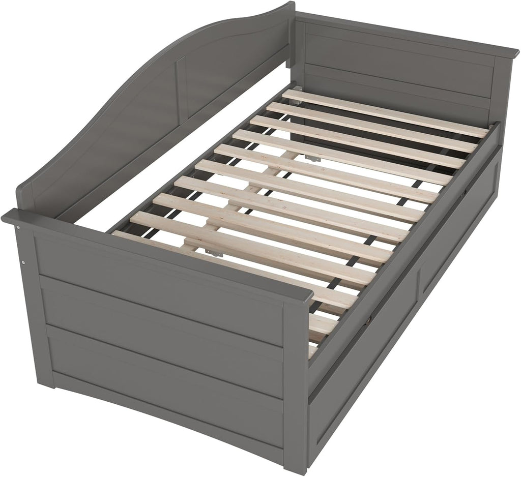 AFI, Acadia Twin Size Wood Daybed Frame with Twin Trundle, Grey