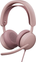 Logitech Zone Wired 2 - Noise-Canceling Headset with Adaptive Hybrid ANC, USB-C with USB-A Adapter - Rose