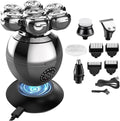 Head Shaver for Men, 5 in 1 Pro Wet Dry Electric Shaver for Men Beard Hair Trimmer Face Electric Razor Rechargeable Bald Head Shaving Machine LCD Display