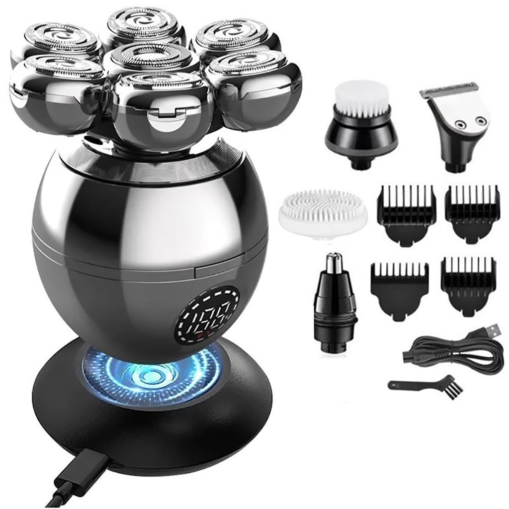 Head Shavers for Bald Men, 5 IN 1 Pro Wet Dry Electric Shaver For Men Beard Hair Trimmer Face Electric Razor Rechargeable Bald Head Shaving Machine LCD Display