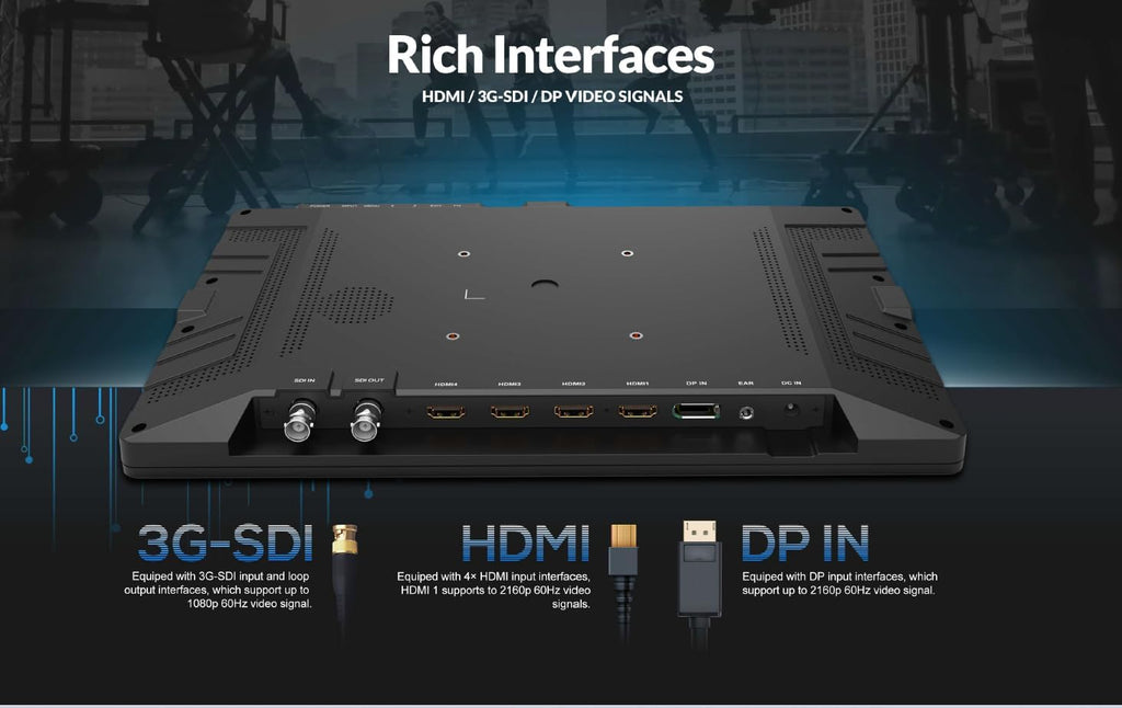 LILLIPUT 13.3' A13 OLED 4K 100000:1 Contrast and 100% DCI-P3 Color,Quad-Split,3G-SDI in&Out HDMI×4 DP×1 Broadcast Monitor