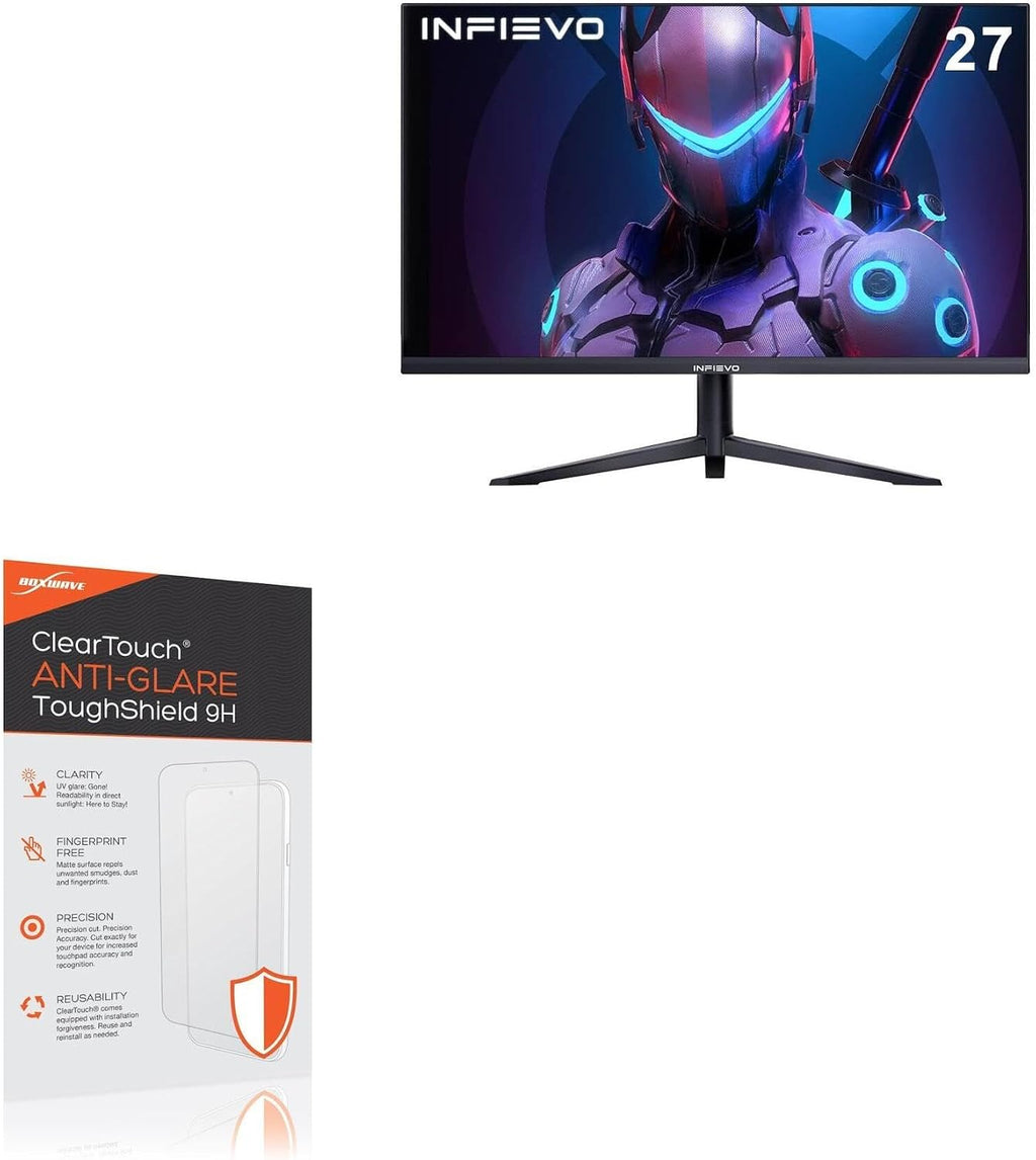 BoxWave Screen Protector Compatible with INFIEVO Gaming Monitor QHD Wide 1440p - ClearTouch Anti-Glare ToughShield 9H (2-Pack), Anti-Glare 9H Tough Flexible Film Screen Protector