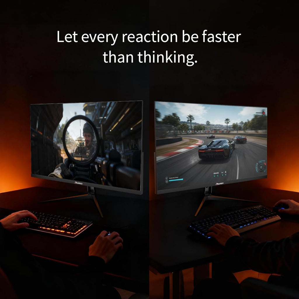 27 Inch Gaming Monitor, FHD(1920x1080), 240Hz Refresh Rate, Fast IPS Panel, 1ms Response Time, FreeSync & G-Sync Compatible, 100% sRGB, HDMI & DP Ports VESA Mount (R27 Fury)
