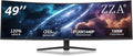 ZZA Ultrawide 49 Inch Curved Monitor 5K Large Computer Monitor 165Hz, DQHD 5120×1440 Curved 1500R AMD FreeSync 120% sRGB Height Adjustable, HDMI 2.1 & DP 1.4, VESA Mount – Black