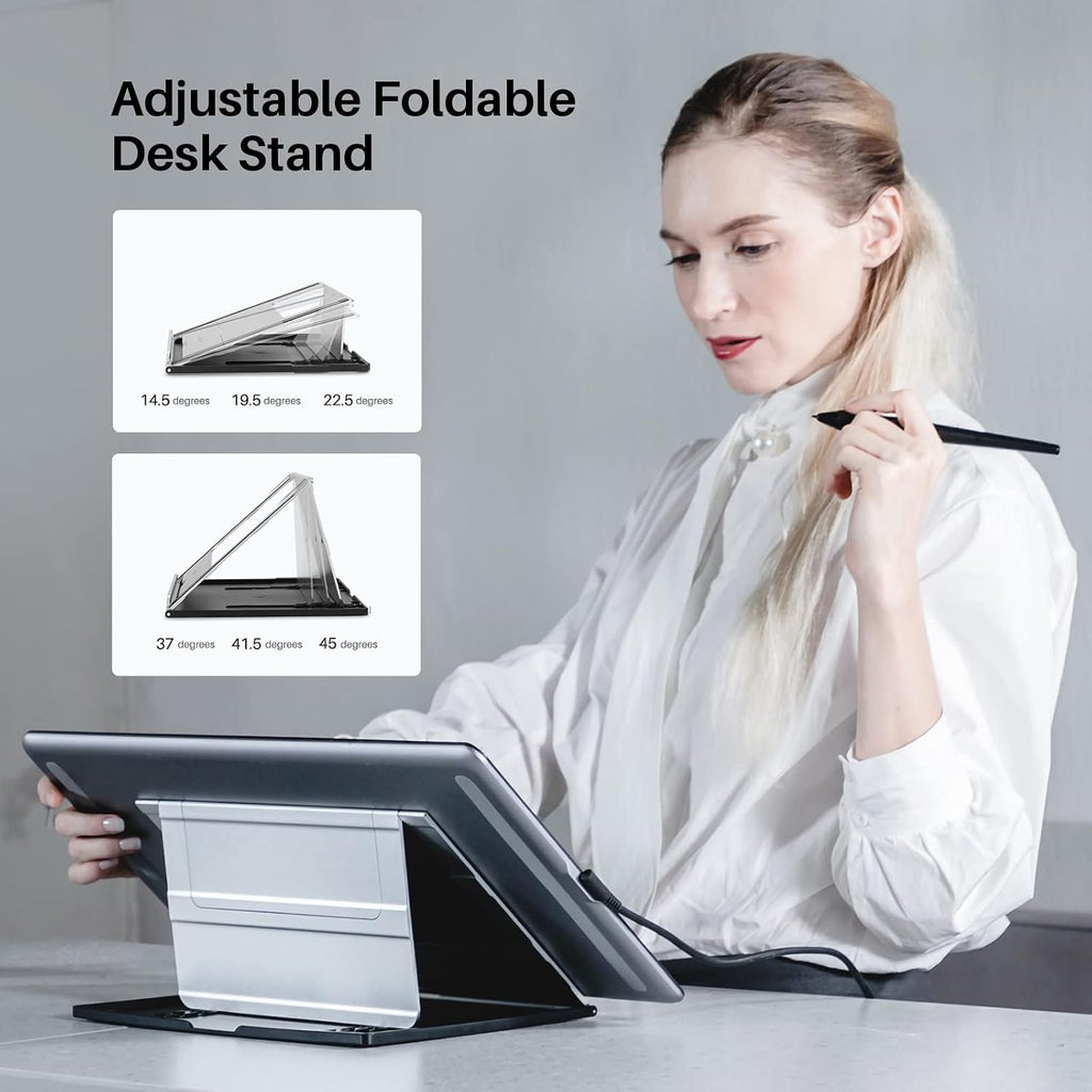 HUION KAMVAS Pro 16 Drawing Tablet with Screen, 15.6 inch Pen Display Anti-Glare Glass 6 Shortcut Keys Adjustable Stand, Graphics Tablet for Drawing, Writing, Design, Work with Windows, Mac and Linux