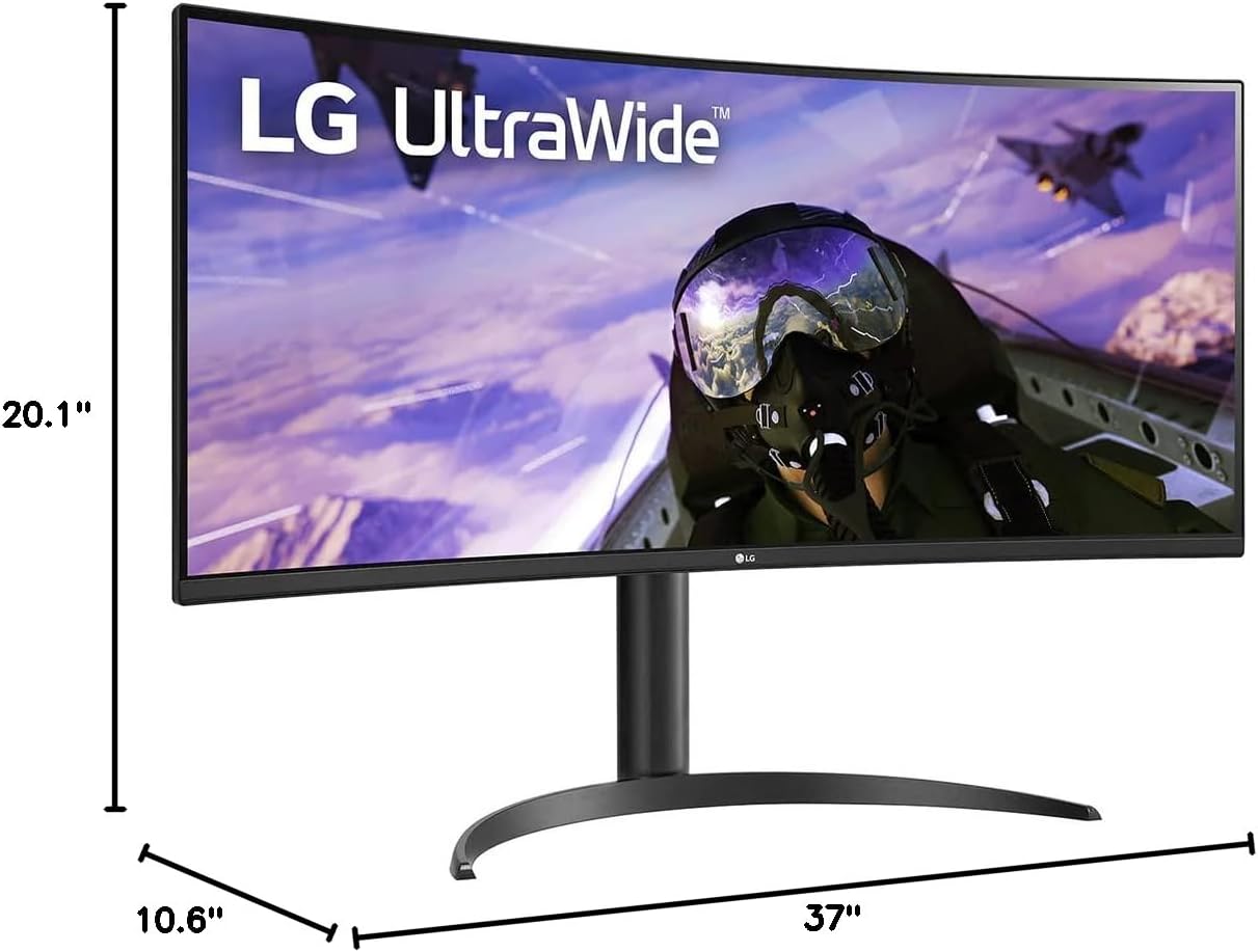 LG 34BP65C-B 34' 21:9 QHD UltraWide™ Curved Monitor with 1ms MBR, HDR10, 160Hz Refresh Rate & AMD FreeSync™ Premium
