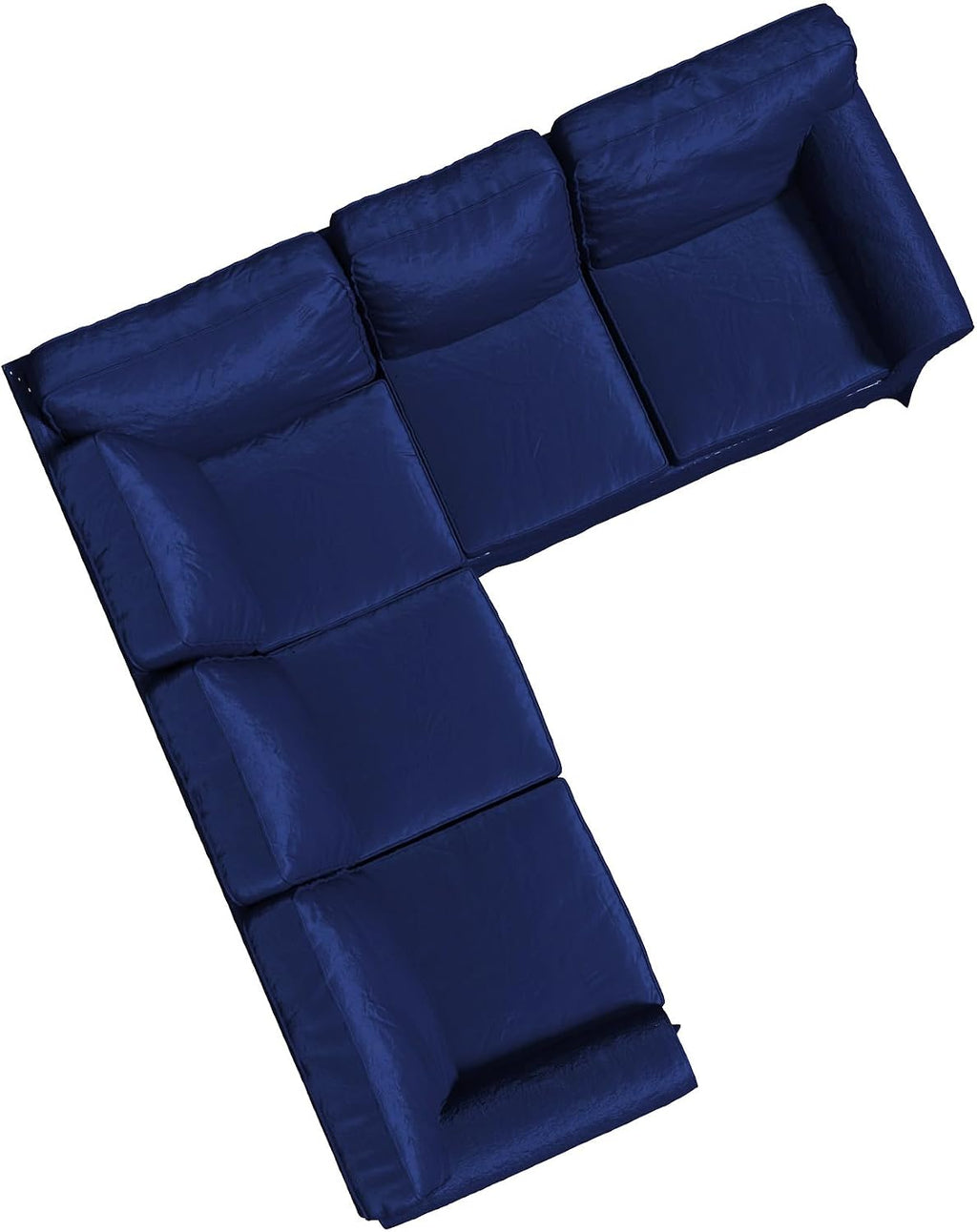 Velvet Pets Friendly Sectional Corner Sofa Covers Made Compatible with IKEA Ektorp 4 Four Seat Couch Sofa Slipcovers (Velvet Blue Ektorp 2+2)