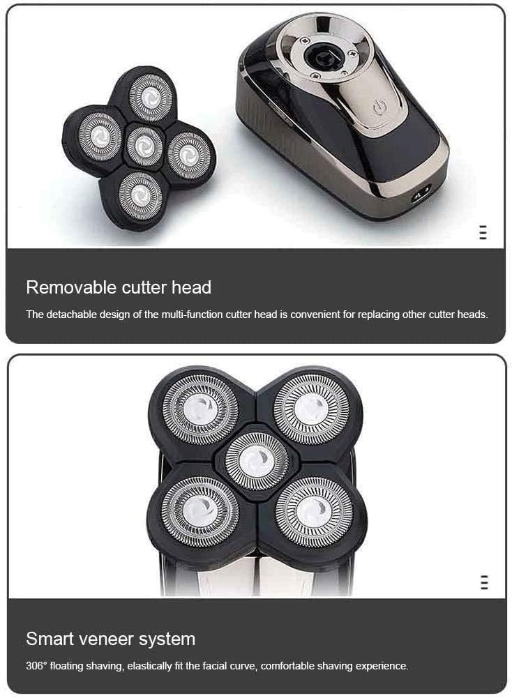 Wet & Dry Men's Shaver & Trimmer Grooming Kit, Facial Cleaning Brush, Beard Trimmer, Waterproof Electric Shaver for Men with Hair Clippers,Nose Hair Trimmer,Multifunctional Electric Razor