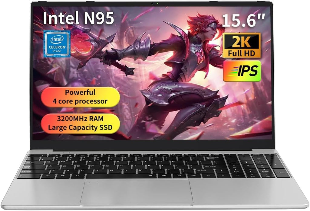 Gaming Laptop 15.6' FHD,Intel N95 Turbo Boost 3.4GHz,16GB DDR4 + 512GB SSD,RGB Backlit Keyboard & Fingerprint Unlock,Windows 11 Pro Laptop Computer for Immersive Performance