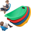 Scoop Rocker Chairs, Flexible Seating for Classroom Elementary, Portable Floor Seating for Classroom, Plastic Reading Chair with Back Support, Multicolor Egg Chair Sensory Wobble Chairs, 4 Pcs