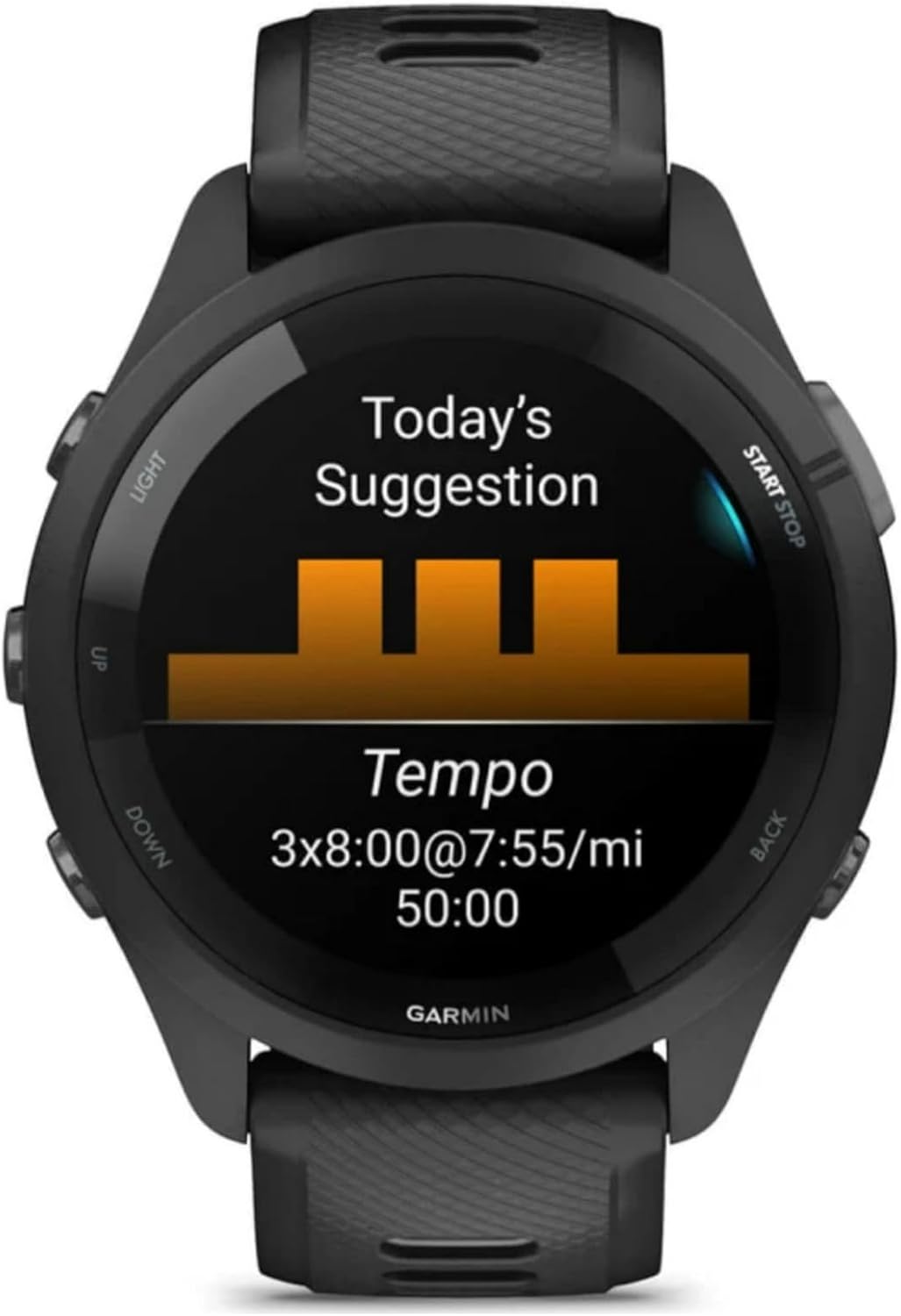 Garmin Forerunner 265 Advanced Multisport Touchscreen Smartwatch, Black, Heart Rate Monitor, Daily Suggested Workouts, Up to 13 Day Battery Life - Signature Series Charging Bundle