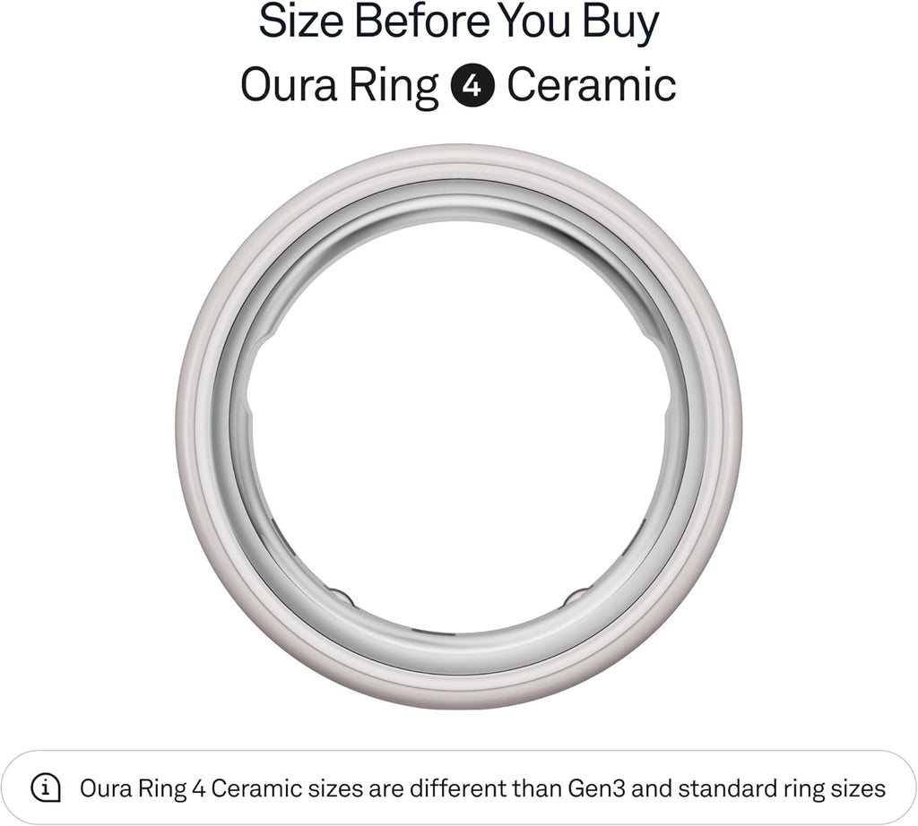 Oura Ring 4 - Ceramic Cloud - Size 6 - Sleep, Activity, Women's Health, AI Advisor, Up to 8 Days of Battery Life, Size Before You Buy, Android & iOS Compatible