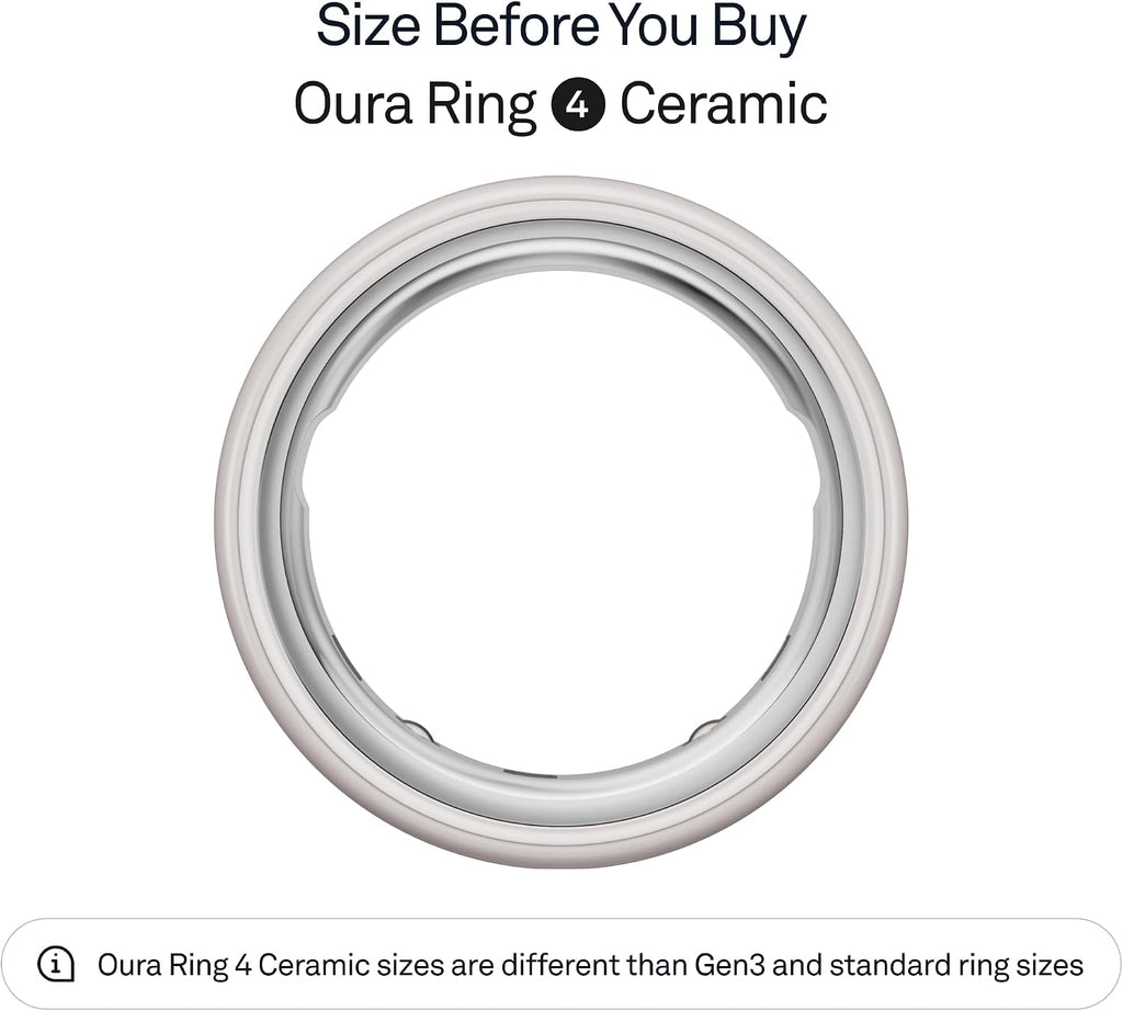 Oura Ring 4 - Ceramic Cloud - Size 7 - Sleep, Activity, Women's Health, AI Advisor, Up to 8 Days of Battery Life, Size Before You Buy, Android & iOS Compatible
