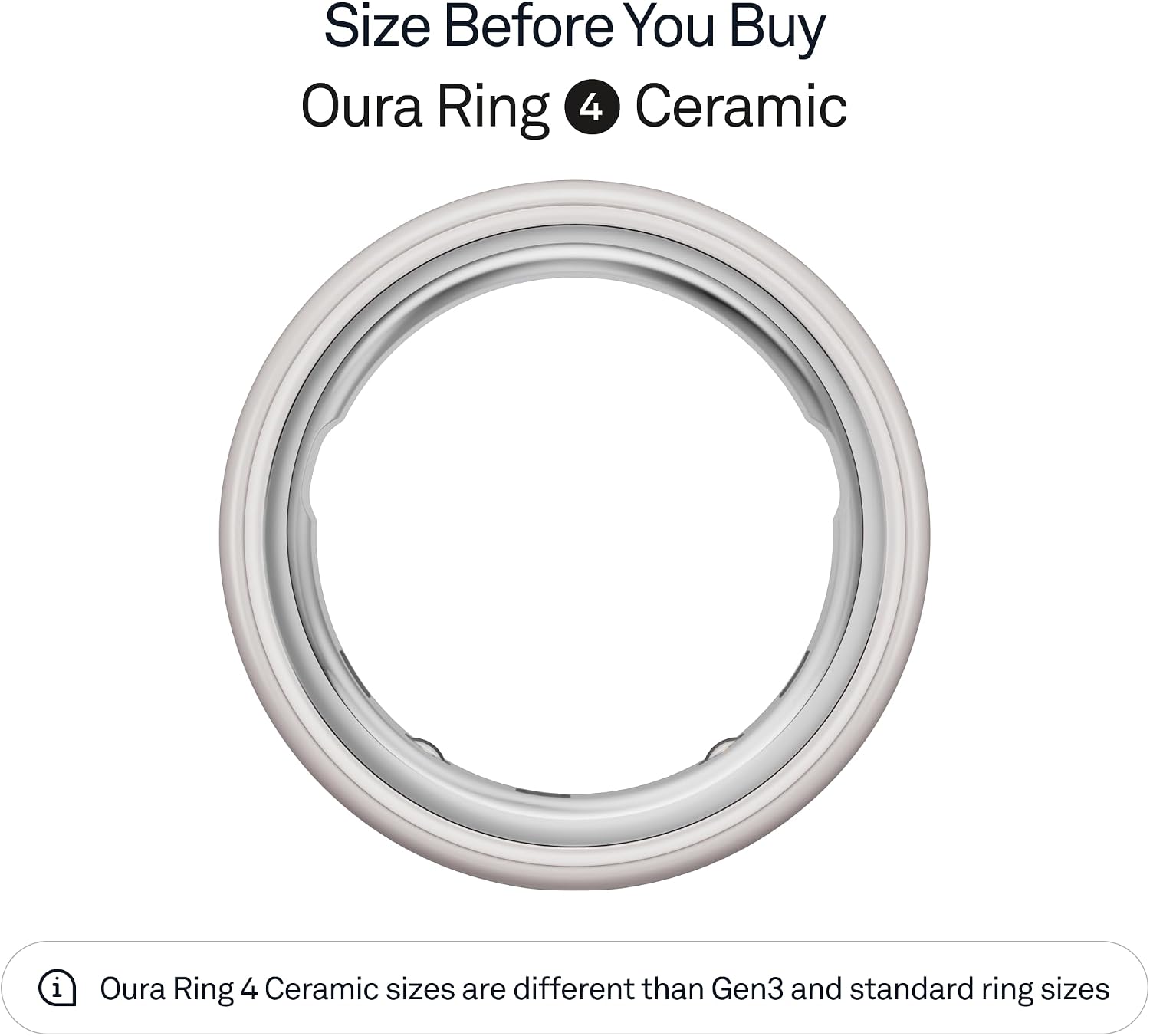 Oura Ring 4 - Ceramic Cloud - Size 7 - Sleep, Activity, Women's Health, AI Advisor, Up to 8 Days of Battery Life, Size Before You Buy, Android & iOS Compatible