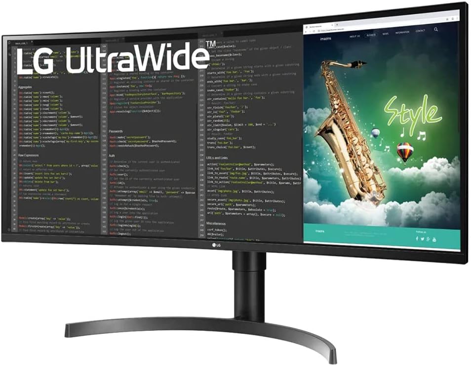 LG 35' 35BN75CN-B VA HDR QHD UltraWide™ Curved Monitor (3440x1440) with 100Hz Refresh Rate, 5ms(GTG), USB Type-C™, AMD FreeSync™, Dynamic Action Sync, Black Stabilizer, MaxxAudio® & Ergonomic Design