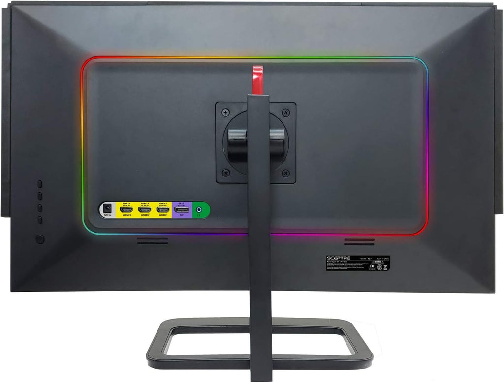 Sceptre 27 inch IPS 2K LED Monitor 2560x1440 QHD HDR400 HDMI DisplayPort up to 144Hz 1ms Height Adjustable Include Gaming Blinders Build-in Speakers, Machine Black (E278B-QPN168+)