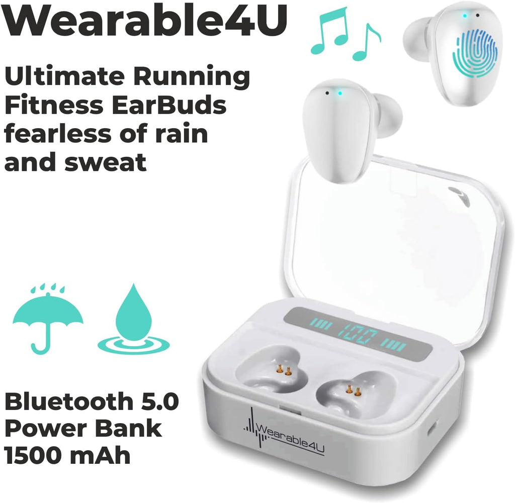 Garmin Forerunner 965 Premium GPS Running and Triathlon 47mm Smartwatch with AMOLED Touchscreen Display, Titanium Bezel Whitestone Silicone Band White Earbuds Bundle, White +Wht EarBuds