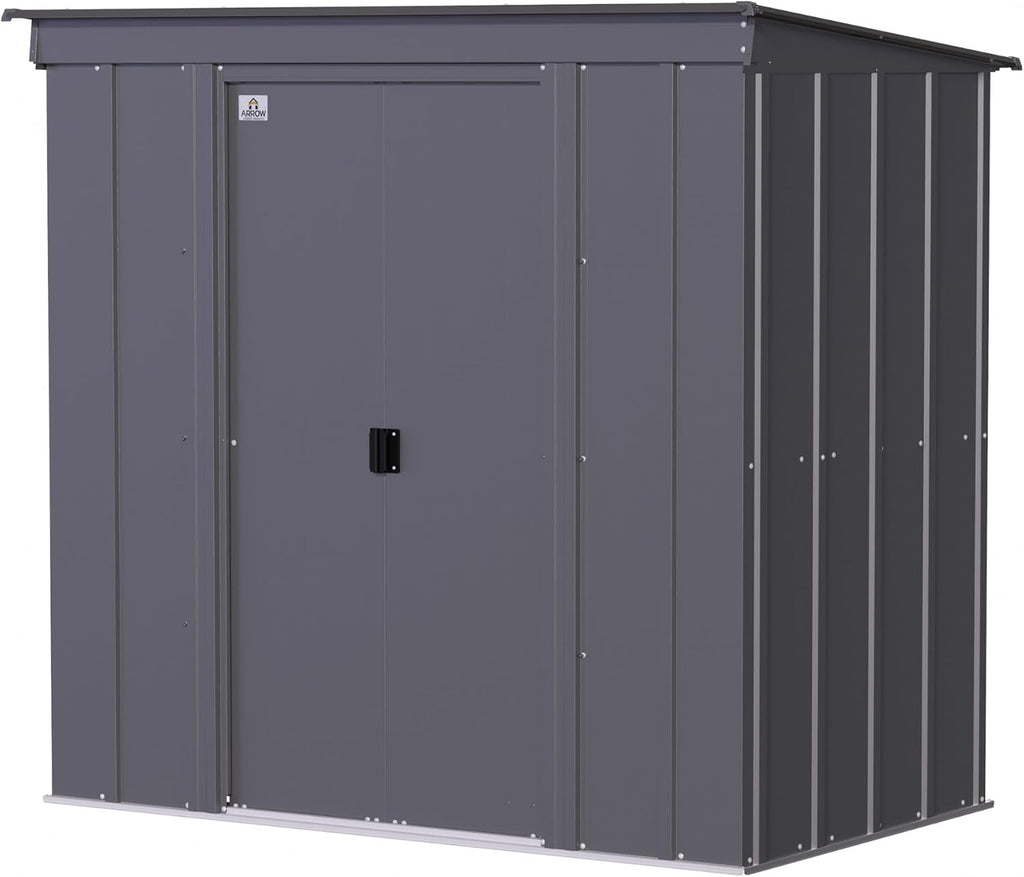 Arrow Sheds 6' x 4' Outdoor Steel Storage Shed, Grey