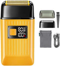 Head Shavers for Bald Men, Electric Shaver Professional Razor Beard Trimmer Shaving Machine Waterproof Rechargeable Foil Shaver for Bald Beard VGR V-357 (Color : Yellow with Box)