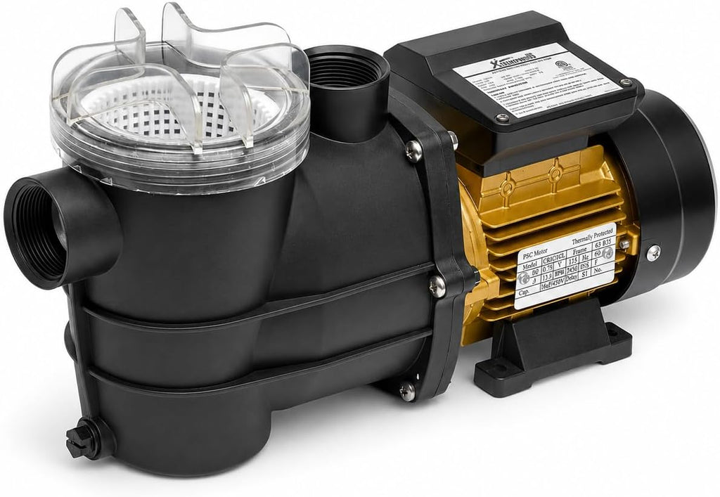 XtremepowerUS 3/4HP Swimming Pool Pump (2400GPH) Pond Self Prime Above-Ground Pond Spa Pool Pump w/ Strainer Basket 1.5'NPT Listed