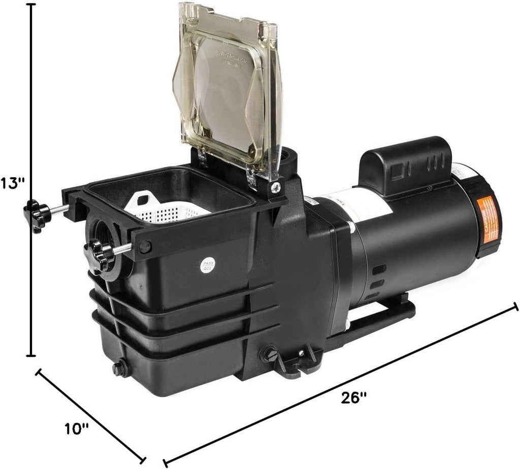 XtremepowerUS 1HP Variable Speed Pool Pump for Above/In-Ground Swimming Pool Spa 230v 2' NPT Fitting Adapter Included 6,660 GPH High Flow with Filter Basket