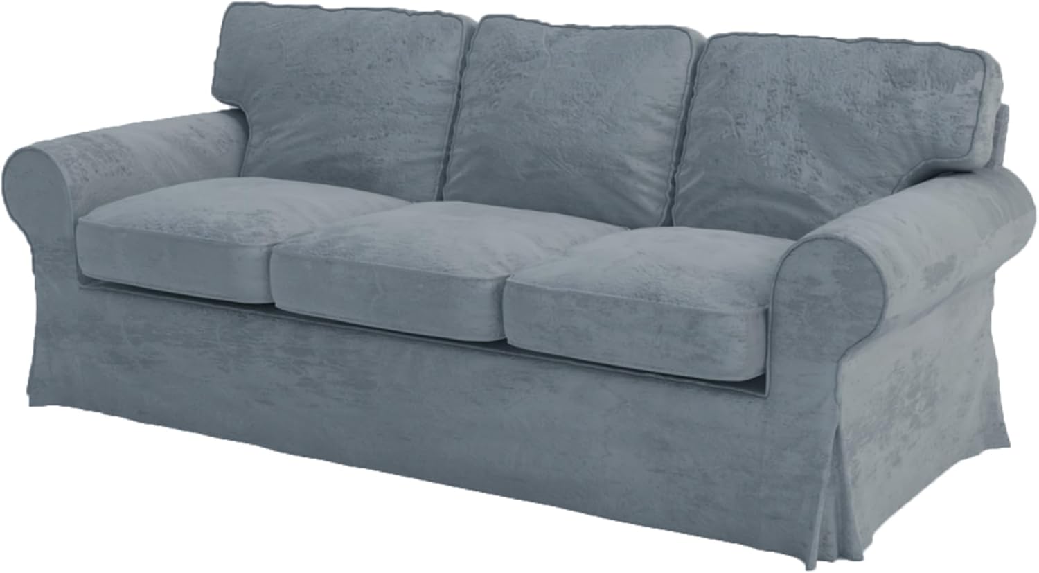 Velvet Pets Friendly Sofa Covers Custom Made Compatible for IKEA Ektorp Three Seat Sofa Slipcovers (Velvet Light Gray Ektorp 3)