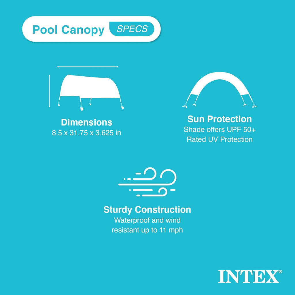 Intex 18 Foot by 52 Inch Ultra XTR Framed Above Ground Swimming Pool Set with Sand Filter Pump, Pool Cover and Ladder, Canopy, and Ground Cloth, Gray
