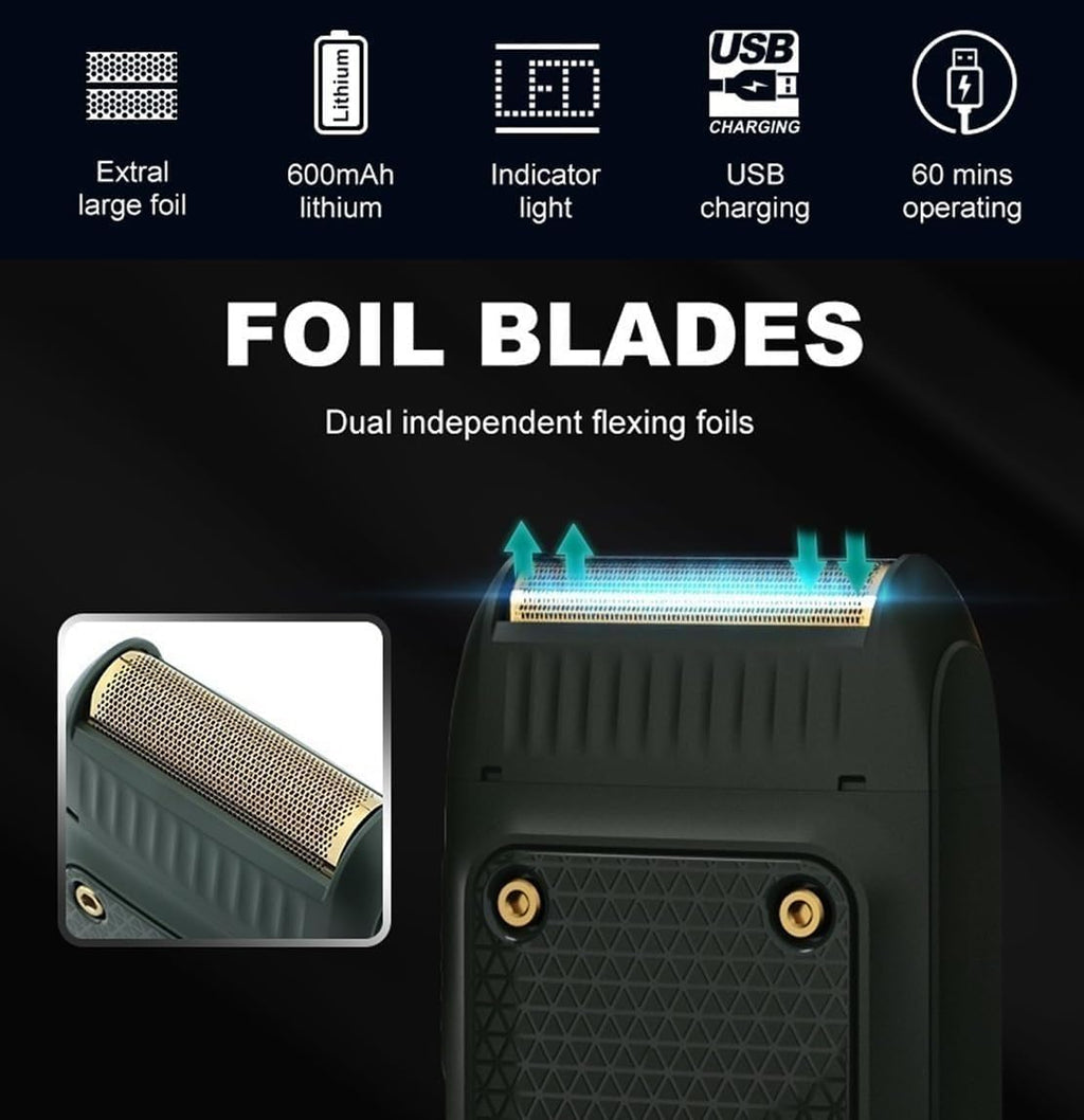 Electric Razor for Men's, Professional Men's Razor Electric Shaver Mini Beard Trimmer Shaving Machine Foil Blade Trimmer USB Rechargeable