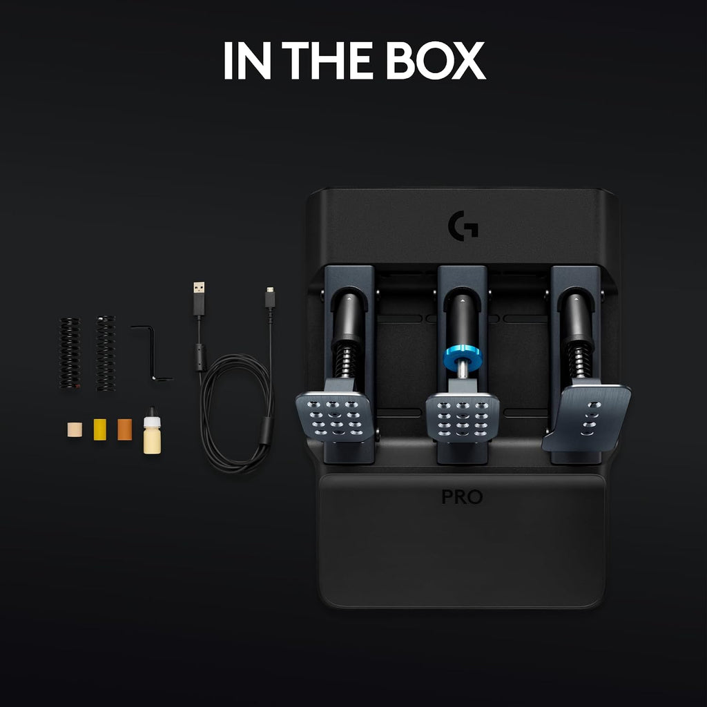 Logitech G PRO Racing Pedals - Racing Simulator Pedals with 100kg Load Cell Brake, Fully Customizable, Swappable Springs & Elastomers, Modular Design